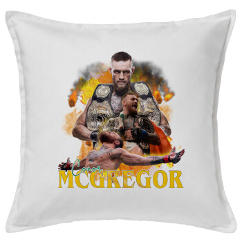 Conor McGregor Notorious, Sofa cushion White 50x50cm includes filling