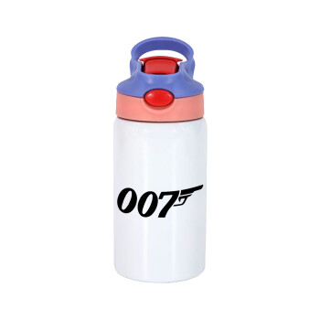 James Bond 007, Παιδικό παγούρι θερμό, ανοξείδωτο, με καλαμάκι ασφαλείας, ροζ/μωβ (350ml)