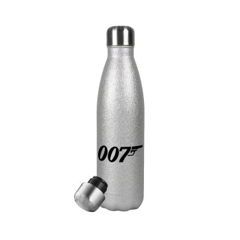 James Bond 007, Metallic Glitter Silver Thermos Flask (Stainless steel), double-walled, 500ml