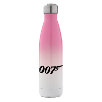 James Bond 007, Metal mug thermos Pink/White (Stainless steel), double wall, 500ml