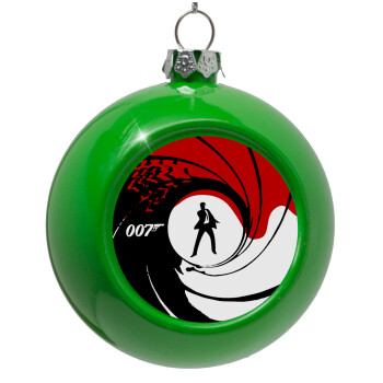 James Bond 007, Green Christmas tree ornament bauble 8cm