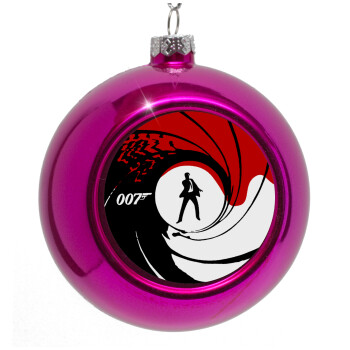 James Bond 007, Purple Christmas tree ornament bauble 8cm