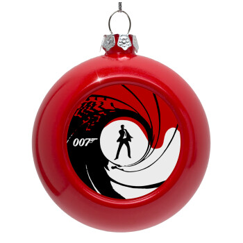 James Bond 007, Red Christmas tree ornament bauble 8cm