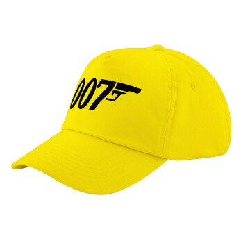 James Bond 007, Child's Baseball Cap, 100% Cotton Twill, Yellow (COTTON, CHILD, UNISEX, ONE SIZE)