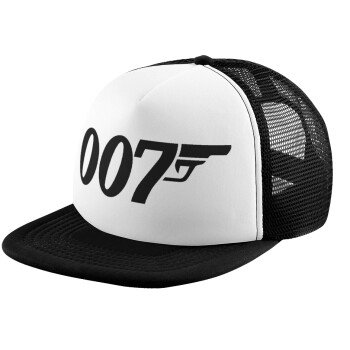 James Bond 007, Child's Soft Trucker Hat with BLACK/WHITE Mesh (POLYESTER, CHILD, ONE SIZE)