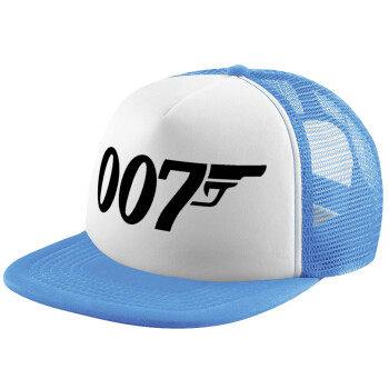 James Bond 007, Child's Soft Trucker Hat with Blue/White Mesh (POLYESTER, CHILD, ONE SIZE)