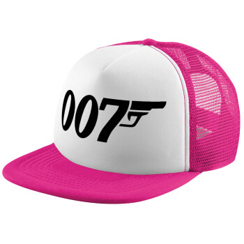 James Bond 007, Adult Soft Trucker Hat with Pink/White Mesh (POLYESTER, ADULT, UNISEX, ONE SIZE)