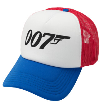 James Bond 007, Καπέλο Ενηλίκων Soft Trucker με Δίχτυ Red/Blue/White (POLYESTER, ΕΝΗΛΙΚΩΝ, UNISEX, ONE SIZE)