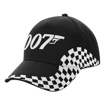 James Bond 007, Adult Ultimate BLACK RACING Cap, (100% COTTON DRILL, ADULT, UNISEX, ONE SIZE)