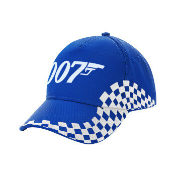 James Bond 007, Adult Ultimate BLUE RACING Cap, (100% COTTON DRILL, ADULT, UNISEX, ONE SIZE)