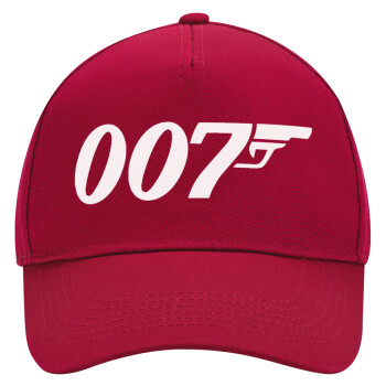 James Bond 007, Adult Ultimate Hat RED, (100% COTTON DRILL, ADULT, UNISEX, ONE SIZE)