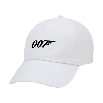 James Bond 007, Adult Baseball Cap White 5-panel (POLYESTER, ADULT, UNISEX, ONE SIZE)