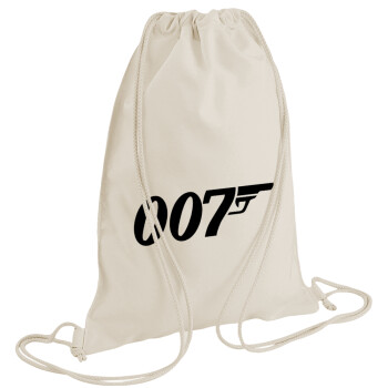 James Bond 007, Backpack bag GYMBAG natural (28x40cm)