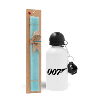 James Bond 007, Πασχαλινό Σετ, παγούρι μεταλλικό αλουμινίου (500ml) & λαμπάδα αρωματική πλακέ (30cm) (ΤΙΡΚΟΥΑΖ)