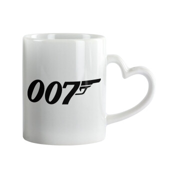 James Bond 007, Κούπα καρδιά χερούλι λευκή, κεραμική, 330ml