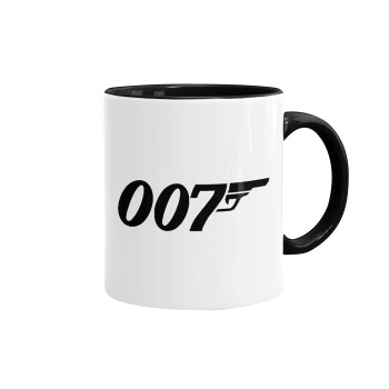 James Bond 007, Κούπα χρωματιστή μαύρη, κεραμική, 330ml