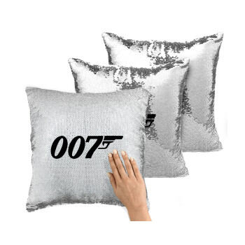 James Bond 007, Μαξιλάρι καναπέ Μαγικό Ασημένιο με πούλιες 40x40cm περιέχεται το γέμισμα