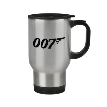 James Bond 007, Κούπα ταξιδιού ανοξείδωτη με καπάκι, διπλού τοιχώματος (θερμό) 450ml