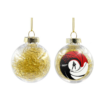 James Bond 007, Transparent Christmas tree ball ornament with gold filling 8cm