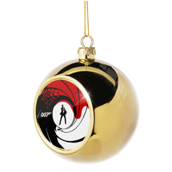 James Bond 007, Golden Christmas tree ball ornament 8cm