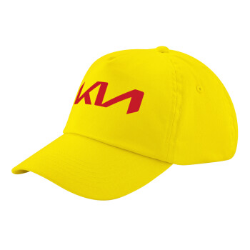 KIA, Child's Baseball Cap, 100% Cotton Twill, Yellow (COTTON, CHILD, UNISEX, ONE SIZE)