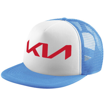 KIA, Καπέλο παιδικό Soft Trucker με Δίχτυ ΓΑΛΑΖΙΟ/ΛΕΥΚΟ (POLYESTER, ΠΑΙΔΙΚΟ, ONE SIZE)