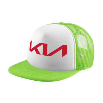 KIA, Adult Soft Trucker Hat with Mesh GREEN/WHITE (POLYESTER, ADULT, ONE SIZE)