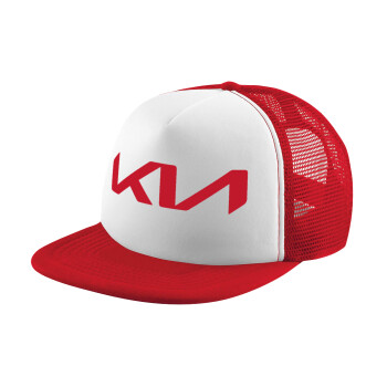 KIA, Καπέλο Ενηλίκων Soft Trucker με Δίχτυ Red/White (POLYESTER, ΕΝΗΛΙΚΩΝ, UNISEX, ONE SIZE)