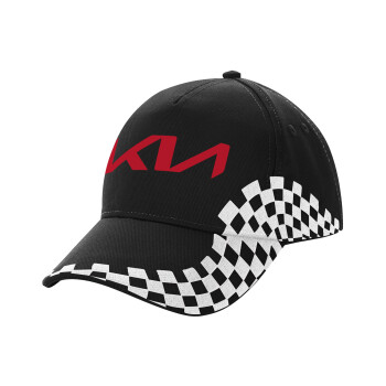 KIA, Adult Ultimate BLACK RACING Cap, (100% COTTON DRILL, ADULT, UNISEX, ONE SIZE)