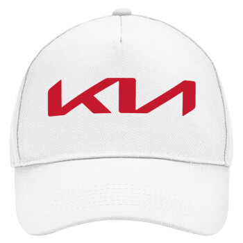 KIA, Adult Baseball Cap, Drill, White (100% COTTON, ADULT, UNISEX, ONE SIZE)