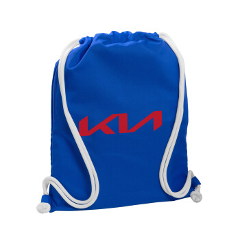 KIA, Backpack pouch GYMBAG Blue, with pocket (40x48cm) & thick cords