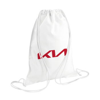 KIA, Τσάντα πλάτης πουγκί GYMBAG λευκή (28x40cm)