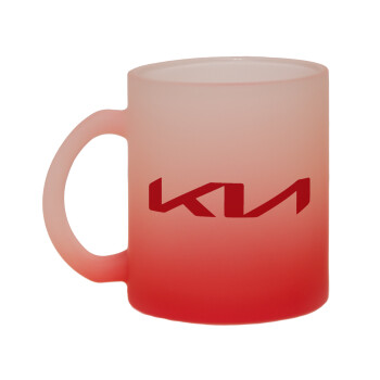 KIA, Κούπα γυάλινη δίχρωμη με βάση το κόκκινο ματ, 330ml
