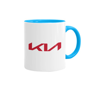 KIA, Mug colored light blue, ceramic, 330ml
