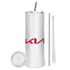 Tumbler stainless steel 600ml, with metal straw & cleaning brush