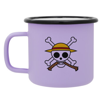 Onepiece skull, Κούπα Μεταλλική εμαγιέ ΜΑΤ Light Pastel Purple 360ml