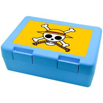 Onepiece skull, Children's cookie container LIGHT BLUE 185x128x65mm (BPA free plastic)