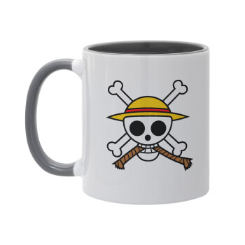 Onepiece skull, Mug colored grey, ceramic, 330ml