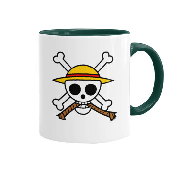 Onepiece skull, Mug colored green, ceramic, 330ml