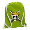 Backpack bag GYMBAG LIME GREEN, with pocket (40x48cm) & thick cords