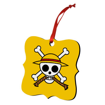 Onepiece skull, Christmas ornament polygon wooden 7.5cm