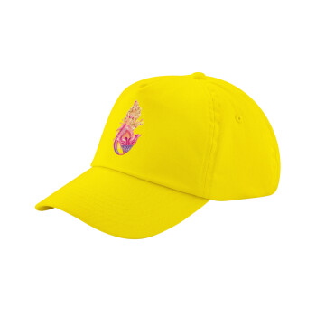 Barbie mermaid , Child's Baseball Cap, 100% Cotton Twill, Yellow (COTTON, CHILD, UNISEX, ONE SIZE)