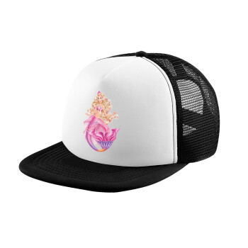 Barbie γοργόνα , Καπέλο Ενηλίκων Soft Trucker με Δίχτυ Black/White (POLYESTER, ΕΝΗΛΙΚΩΝ, UNISEX, ONE SIZE)