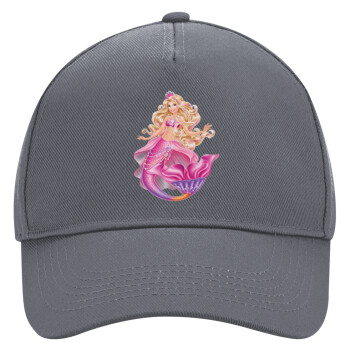 Barbie mermaid , Ultimate Adult Hat Grey, (100% COTTON DRILL, ADULT, UNISEX, ONE SIZE)