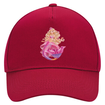 Barbie mermaid , Adult Ultimate Hat RED, (100% COTTON DRILL, ADULT, UNISEX, ONE SIZE)