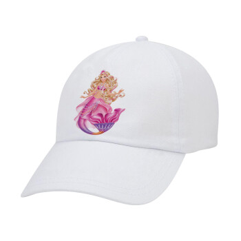 Barbie mermaid , Adult Baseball Cap White 5-panel (POLYESTER, ADULT, UNISEX, ONE SIZE)