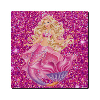 Barbie mermaid , Τετράγωνο μαγνητάκι ξύλινο 6x6cm