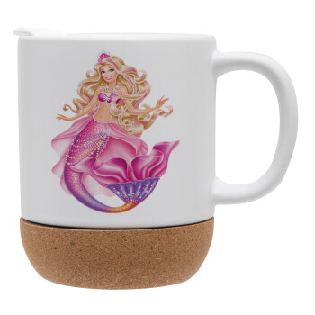 Barbie mermaid , Ceramic coffee mug Cork (MAT), 330ml (1pcs)