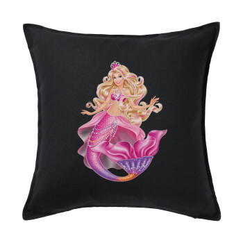 Barbie mermaid , Sofa cushion black 50x50cm includes filling