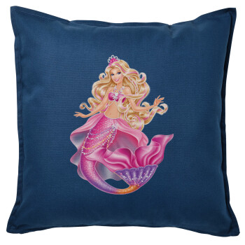 Barbie mermaid , Sofa cushion Blue 50x50cm includes filling